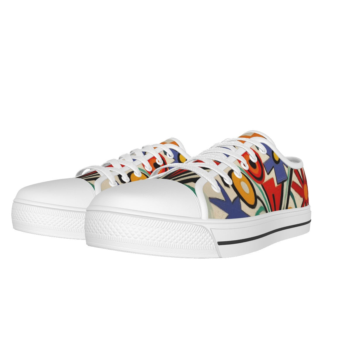 Abstract Flowers Low-top Sneakers