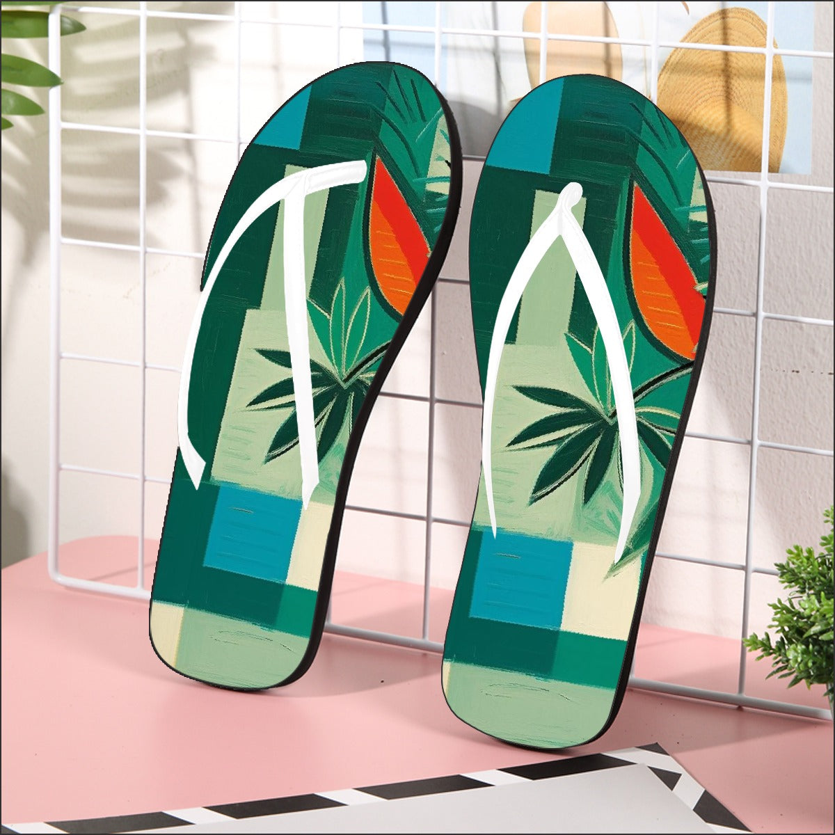 Graphic Palms Flip-Flops