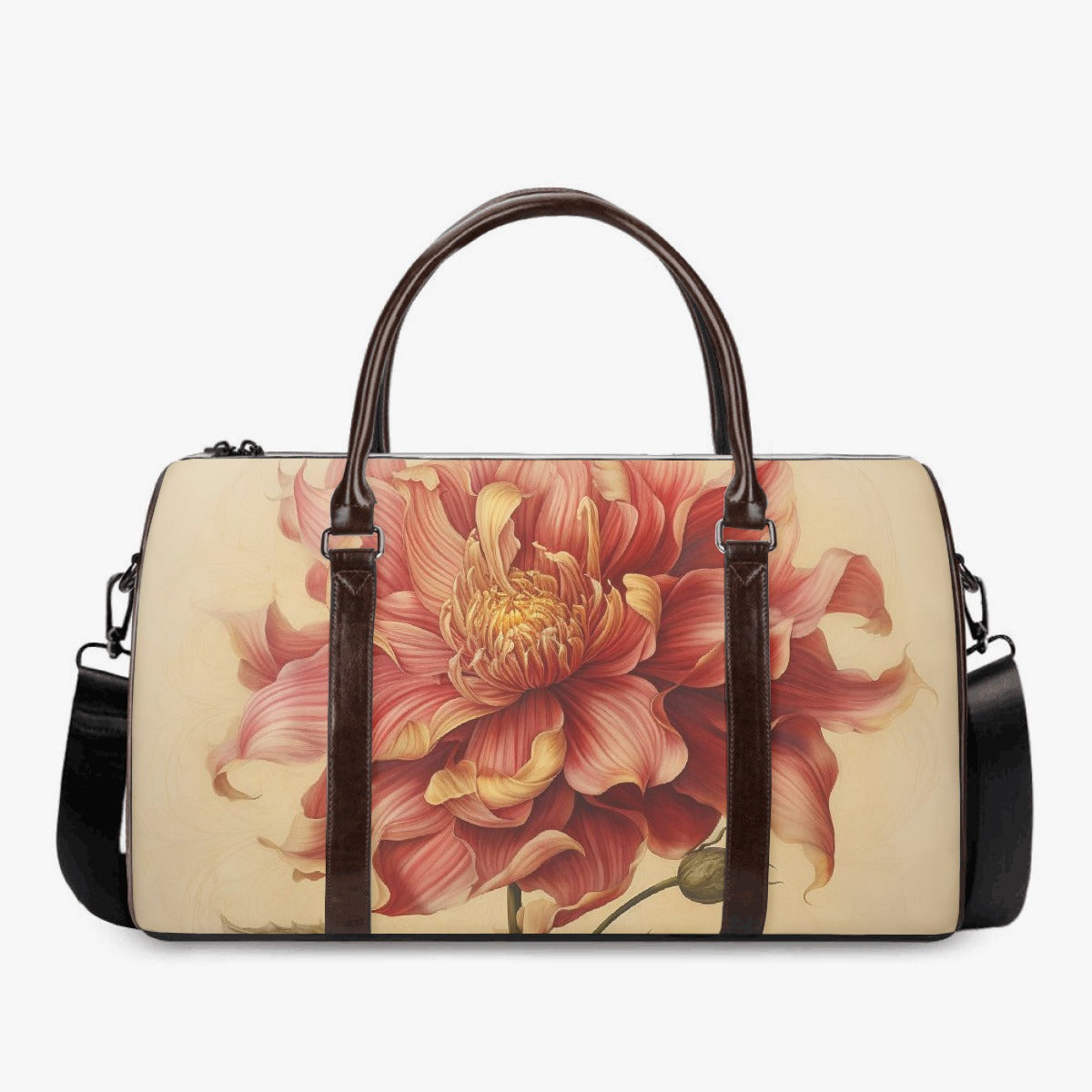 Coral Dahlia Duffle Bag