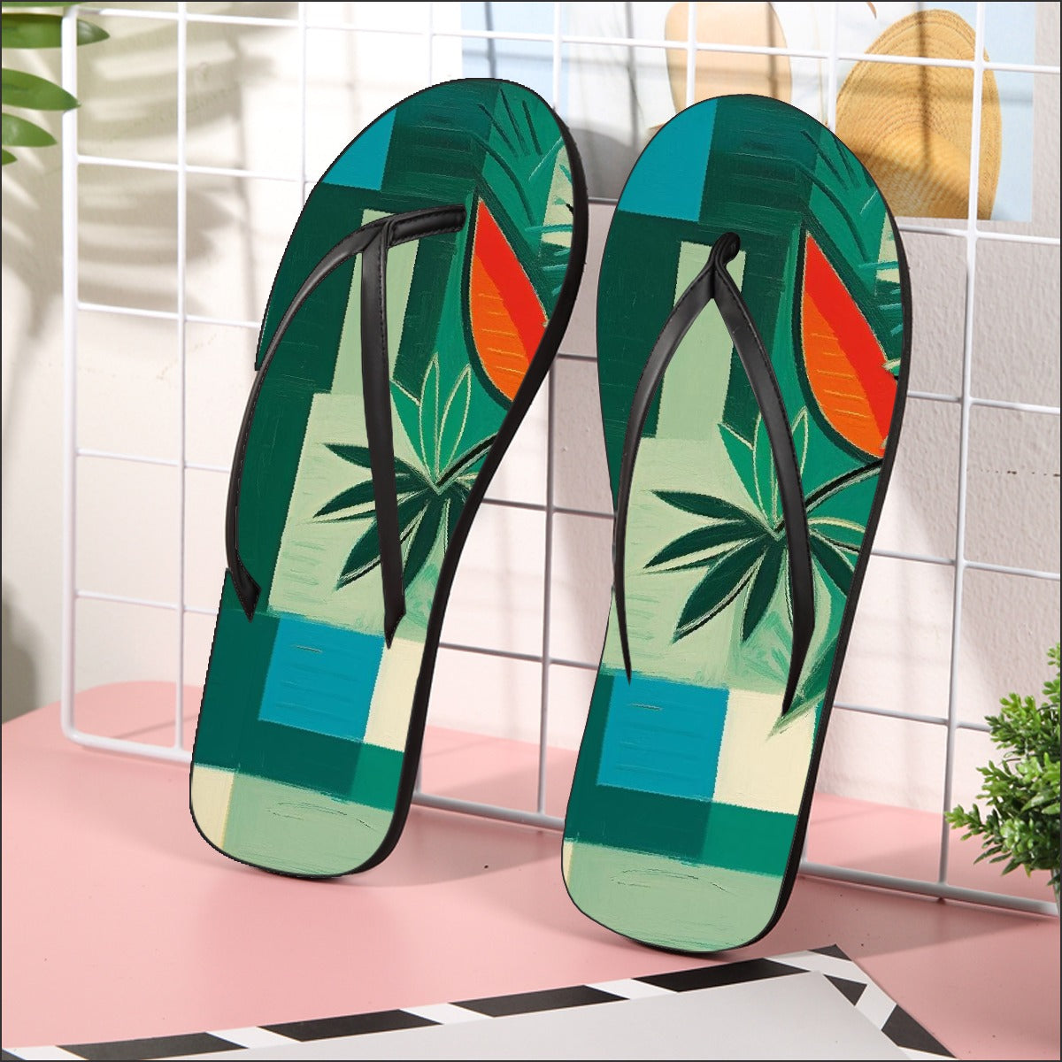 Graphic Palms Flip-Flops