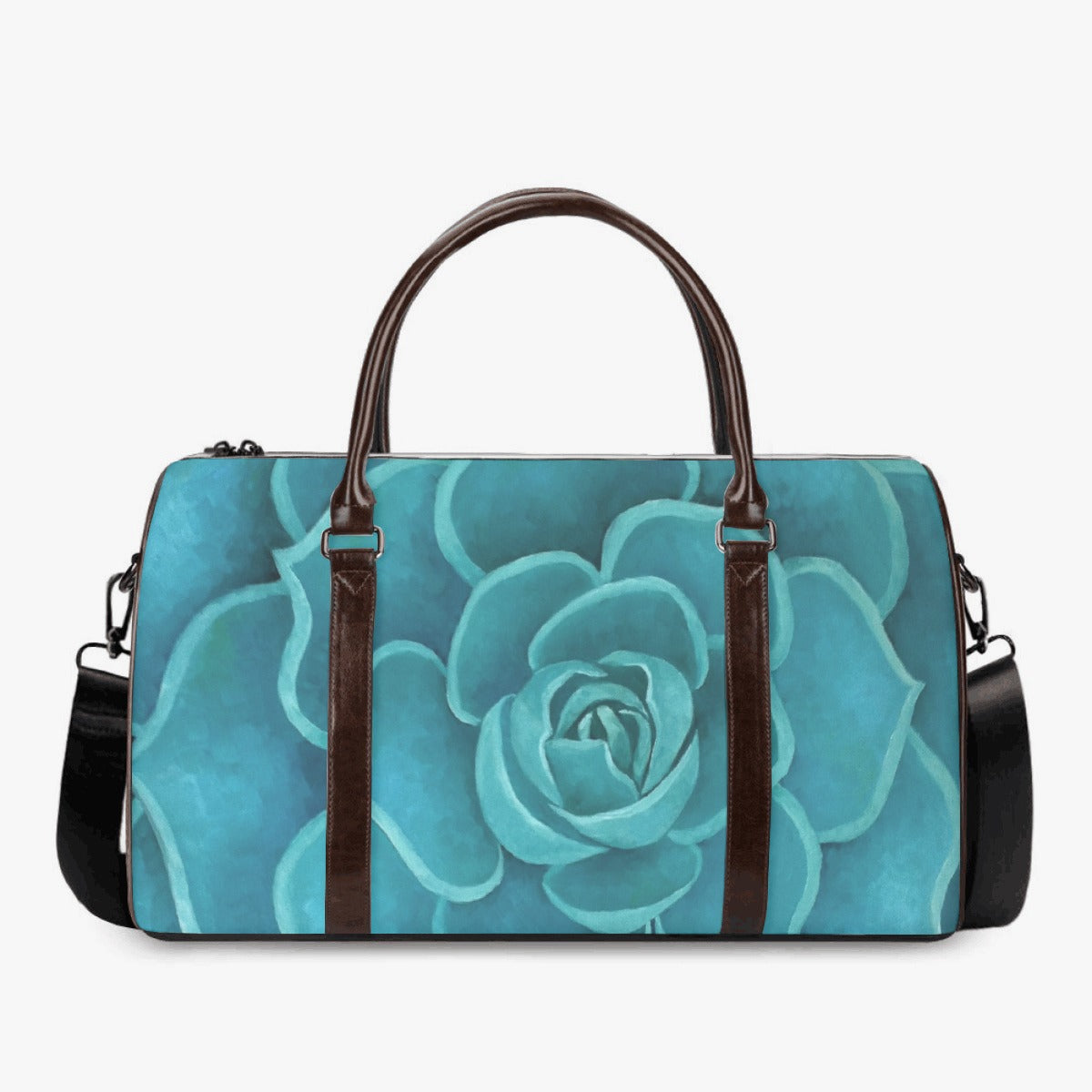 Teal Succulent Duffle Bag