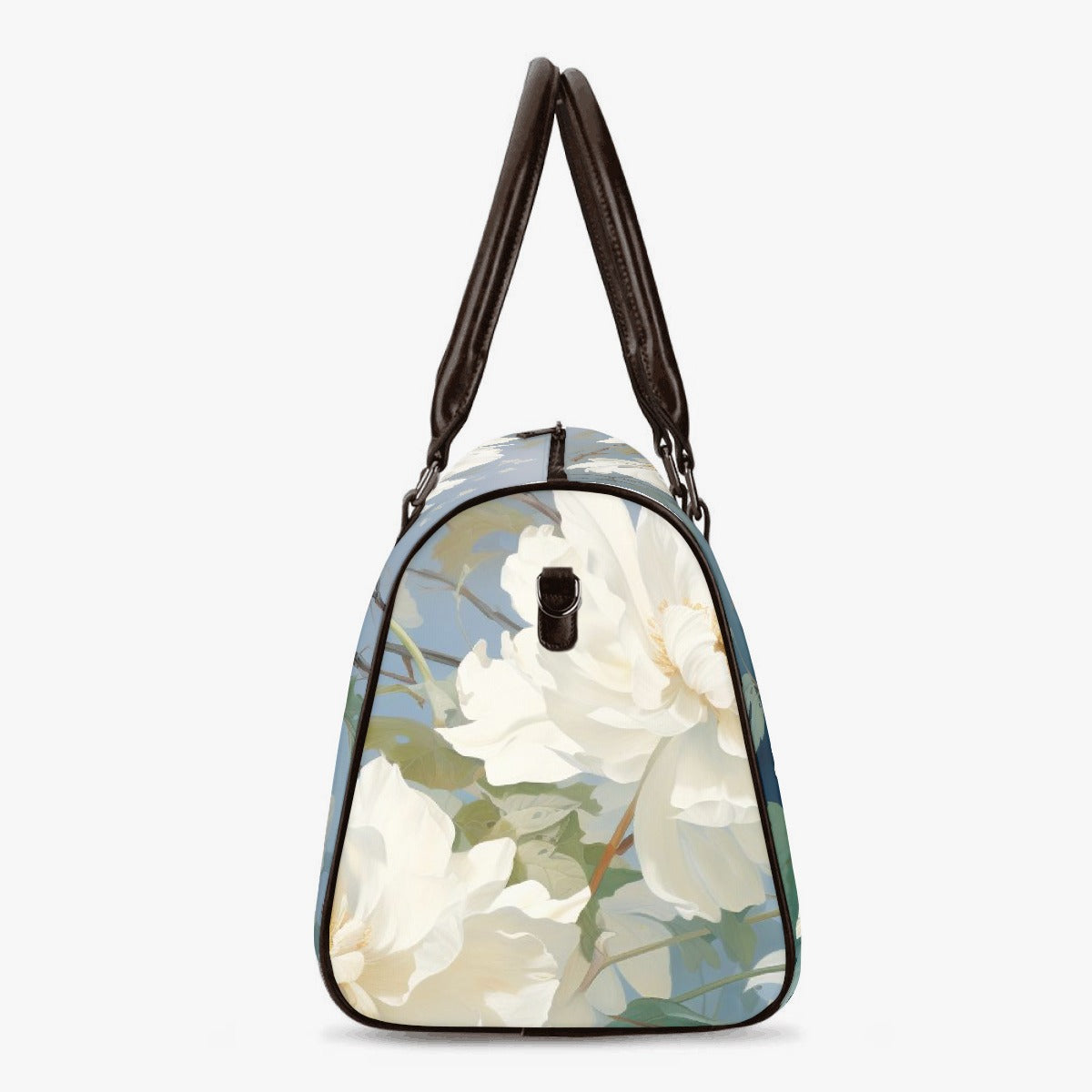 White Peonies Duffle Bag