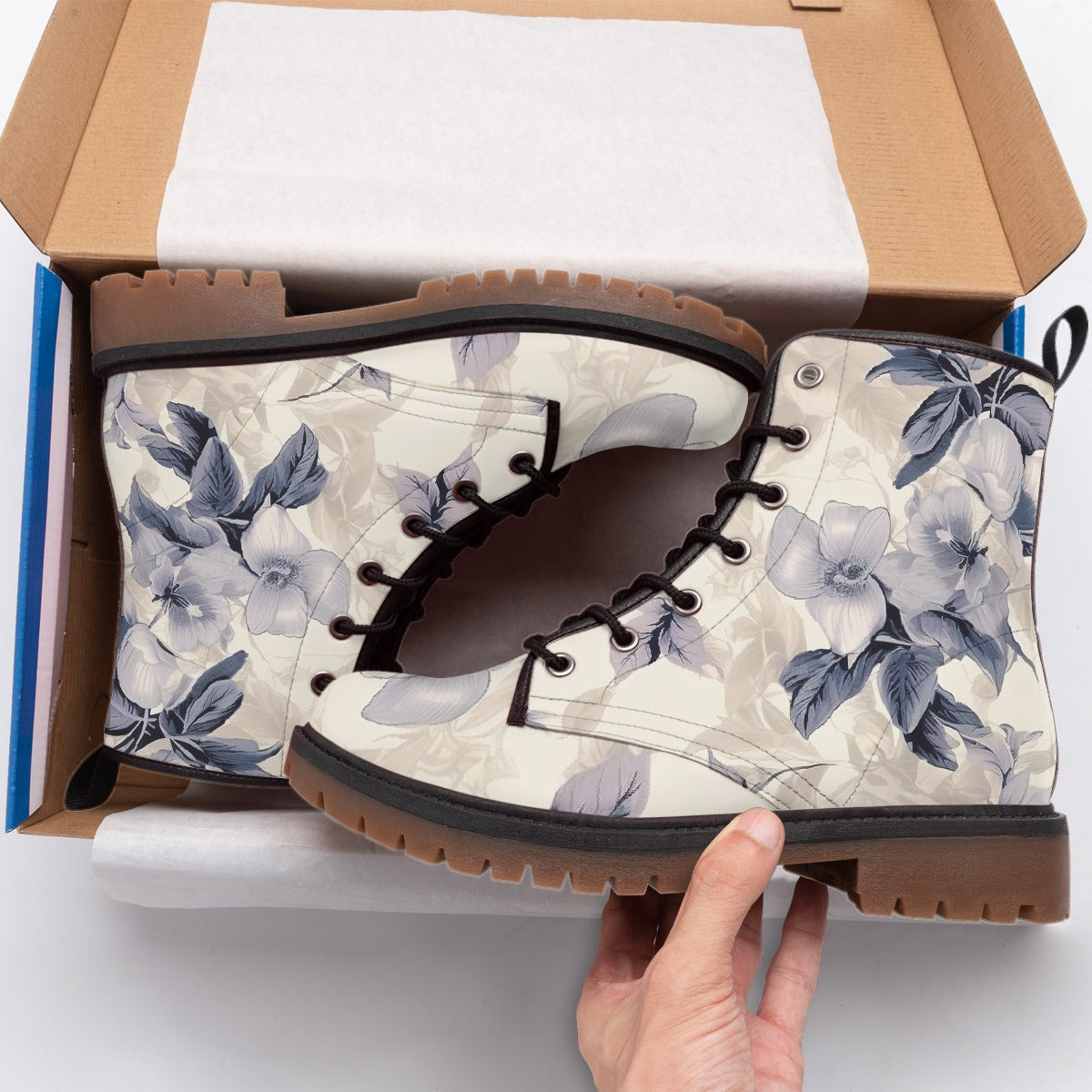 Floral Whisper Combat Boots