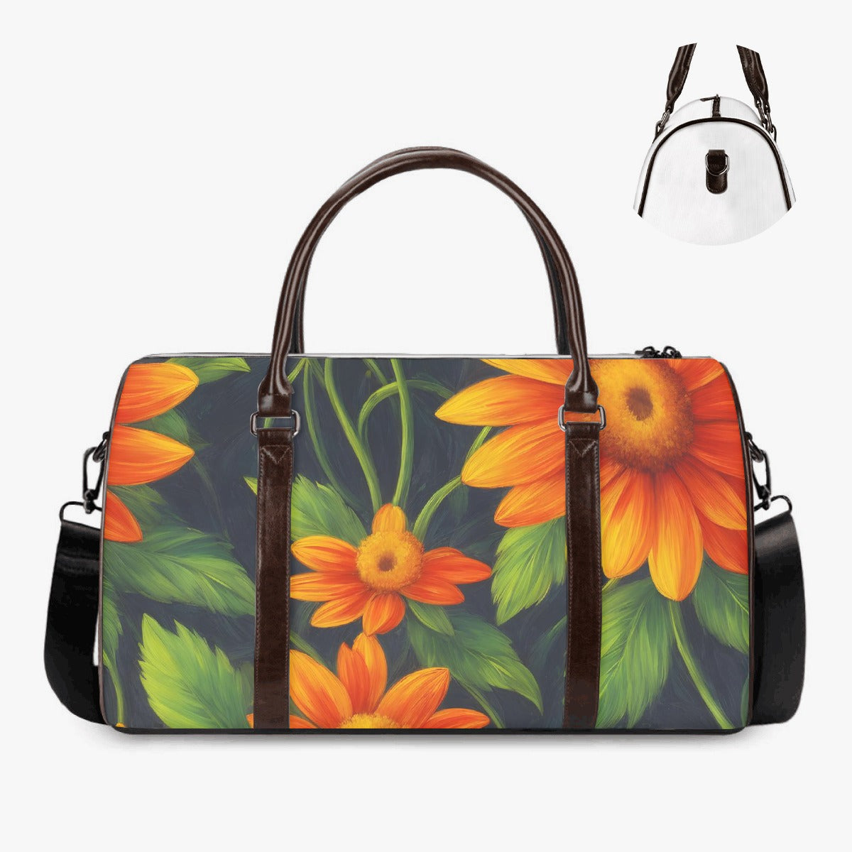 Orange Daisies Duffle Bag