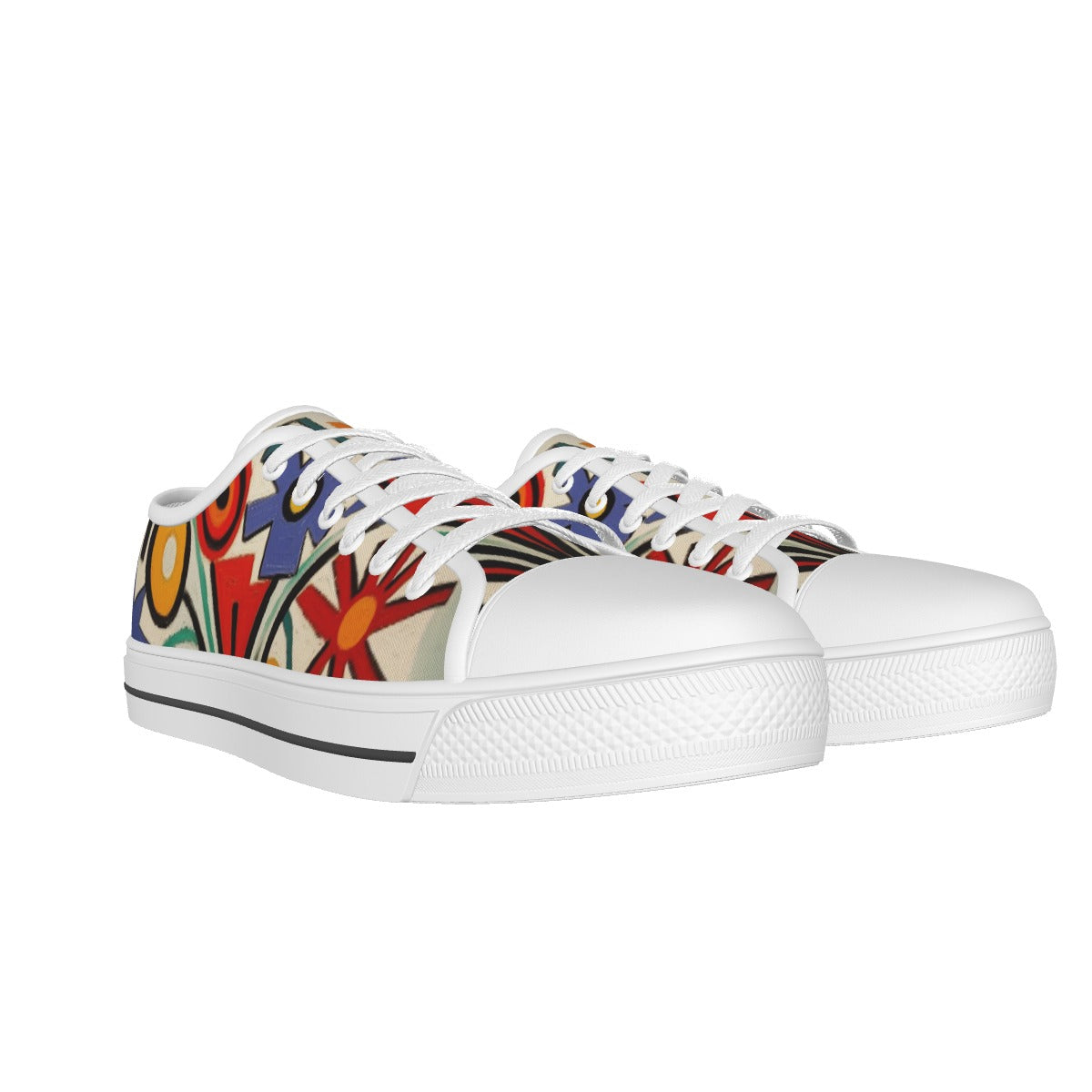 Abstract Flowers Low-top Sneakers