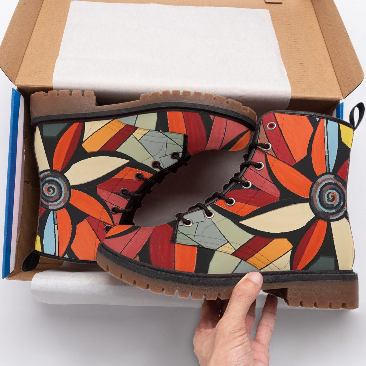 Tangerine Jazz Combat Boots