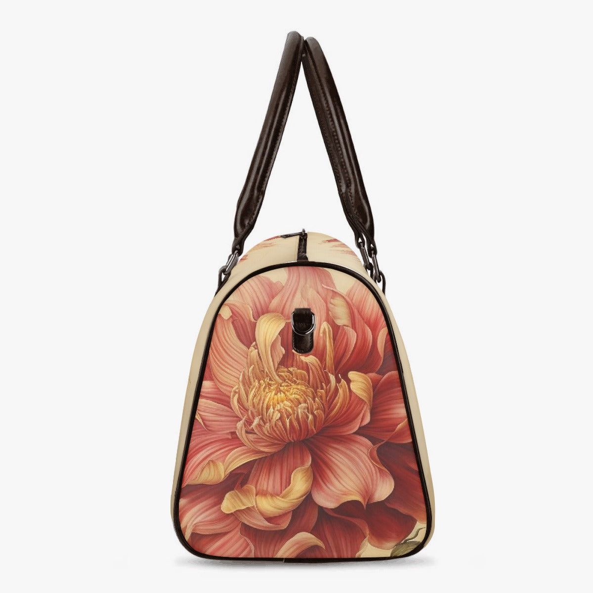 Coral Dahlia Duffle Bag