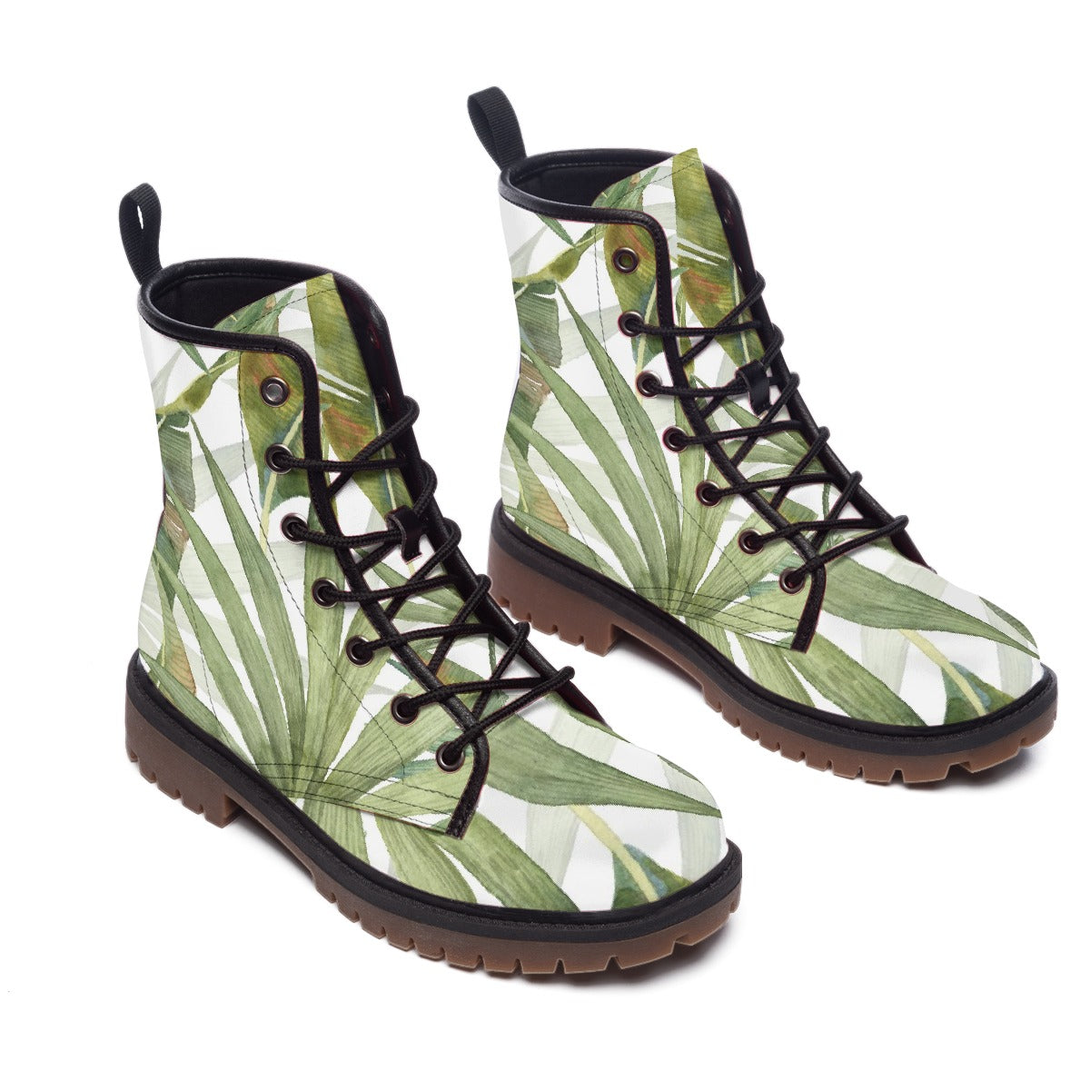 Palm Leaf Combat Boots