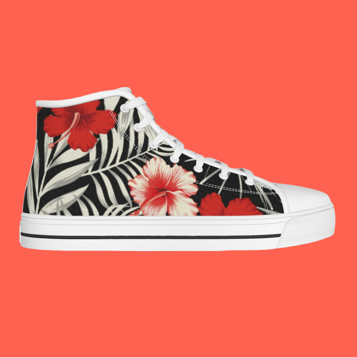 Red Tropical High-top Sneakers