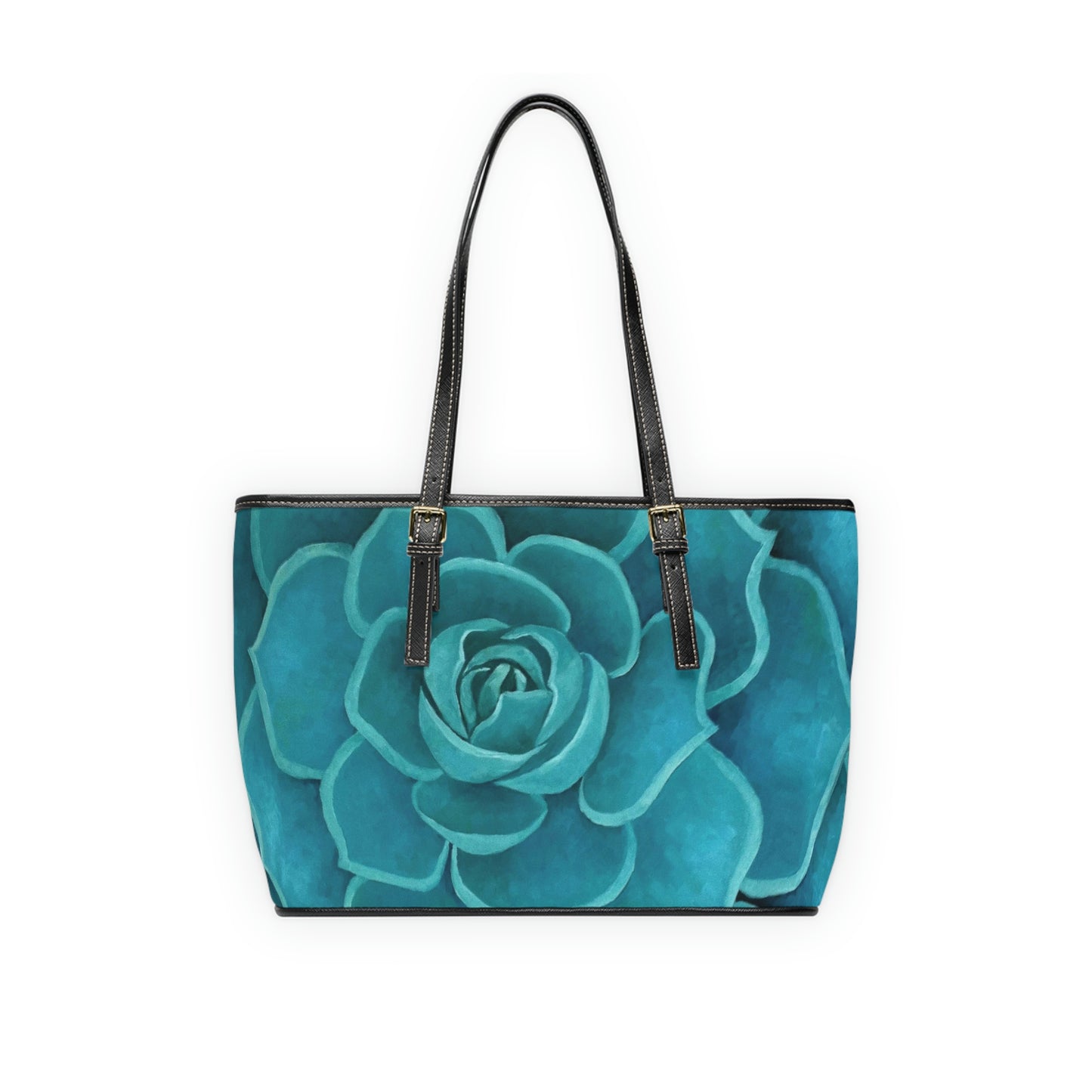 Teal Succulent Handbag