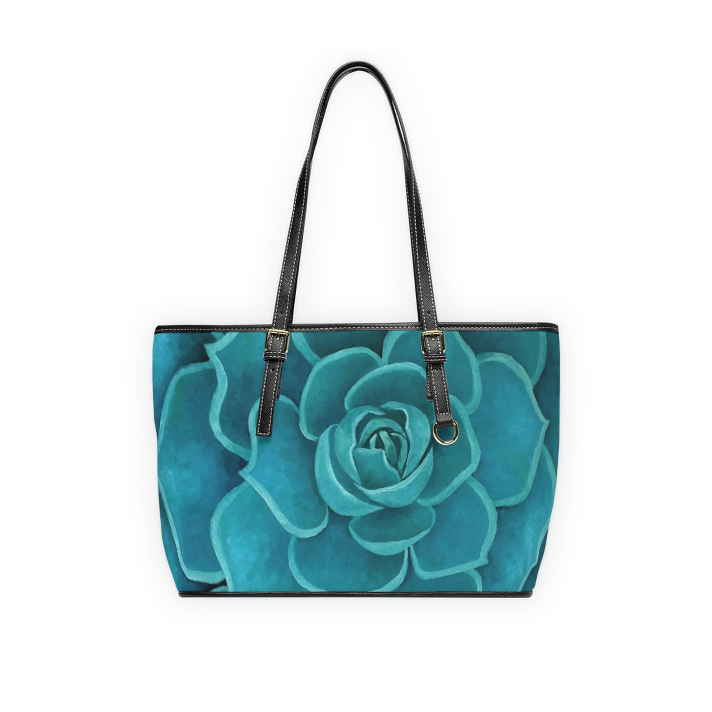 Teal Succulent Handbag