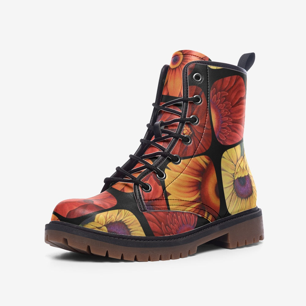 Retro Bloom Combat Boots