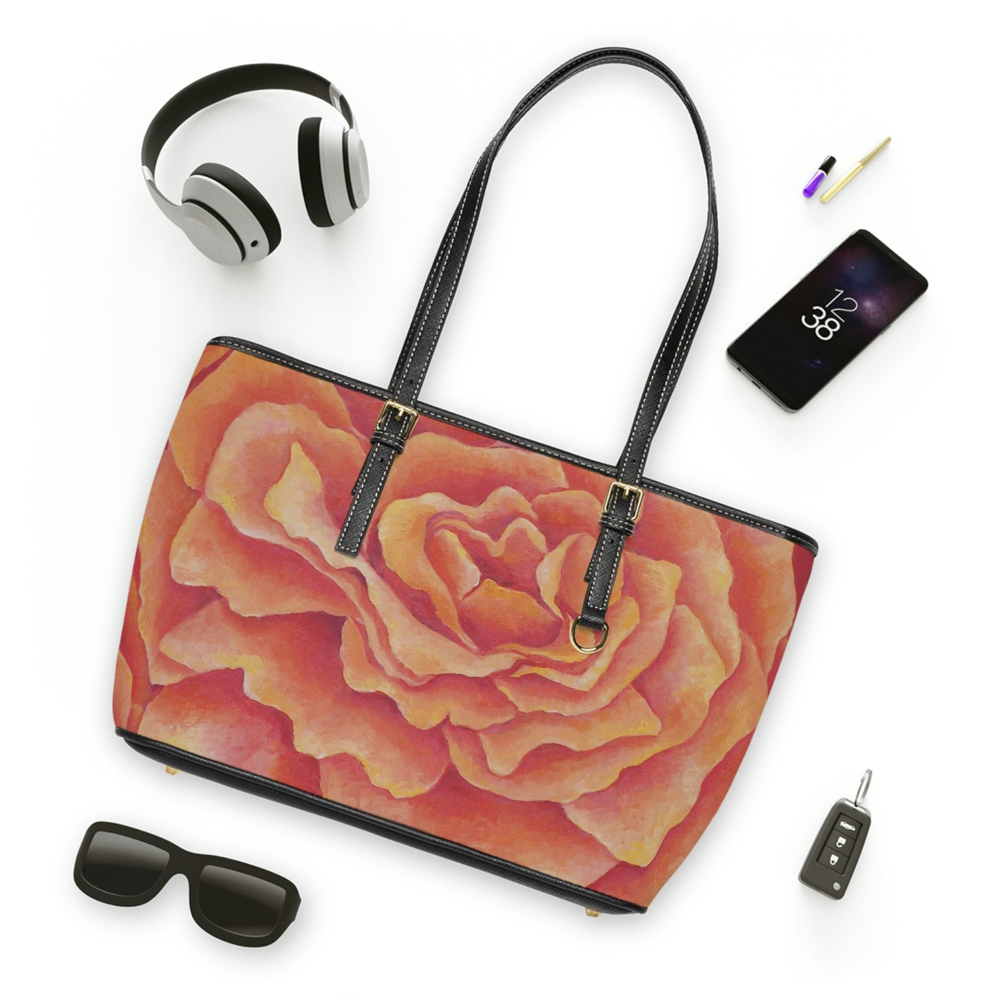 Tangerine Rose Handbag