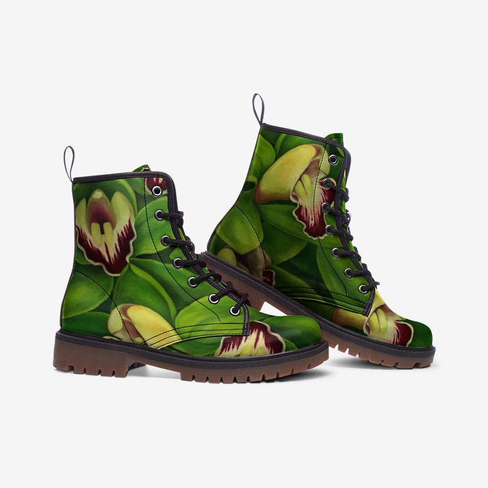 Lime Orchid Combat Boots