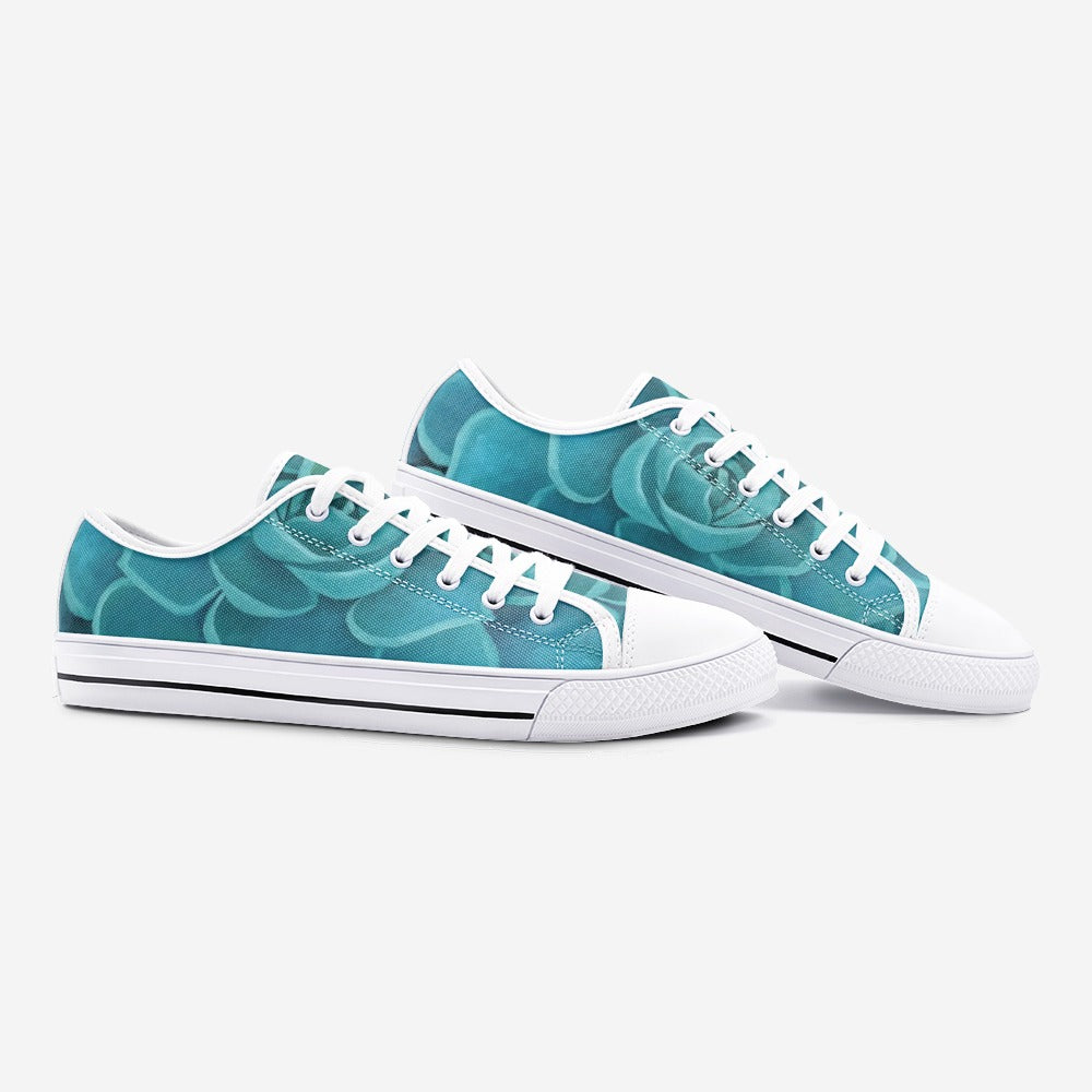 Teal Succulent Low-top Sneakers