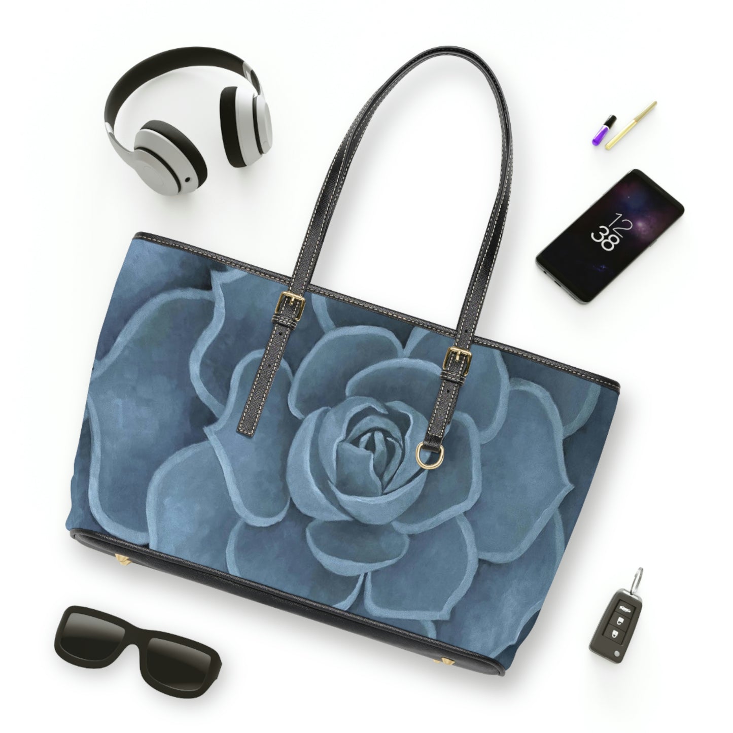 Blue Succulent Handbag