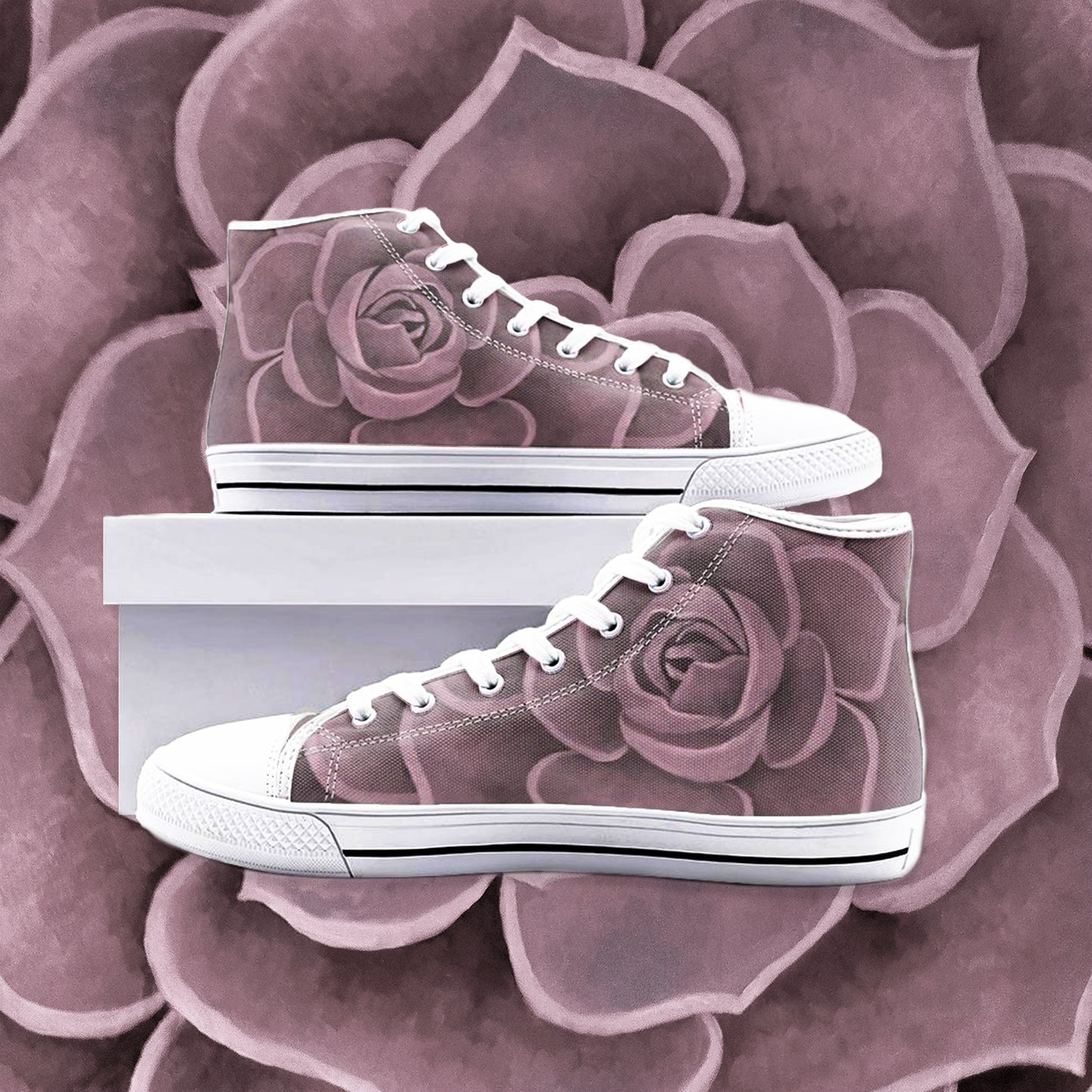 Blush Succulent High-top Sneakers