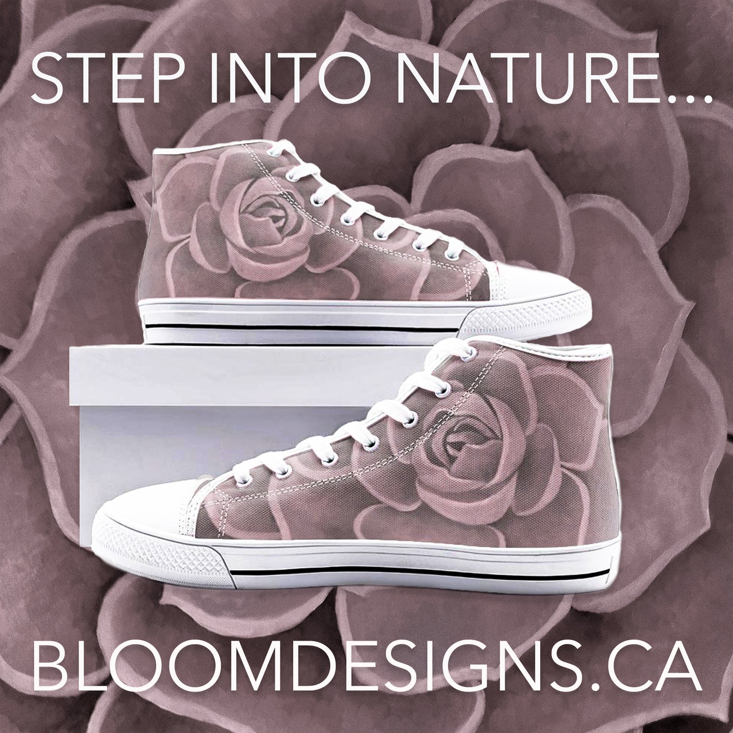 Blush Succulent High-top Sneakers