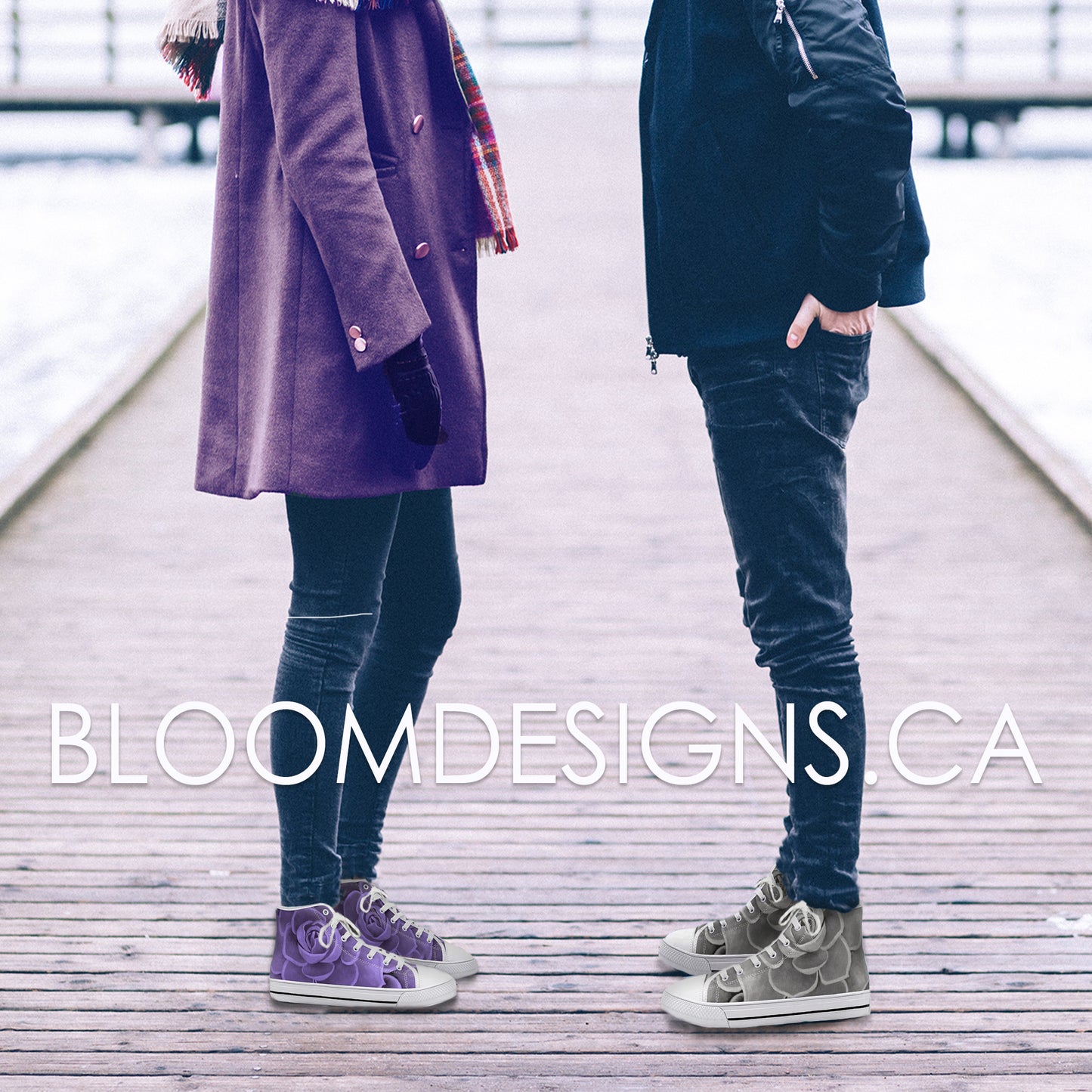 Purple Succulent High-top Sneakers