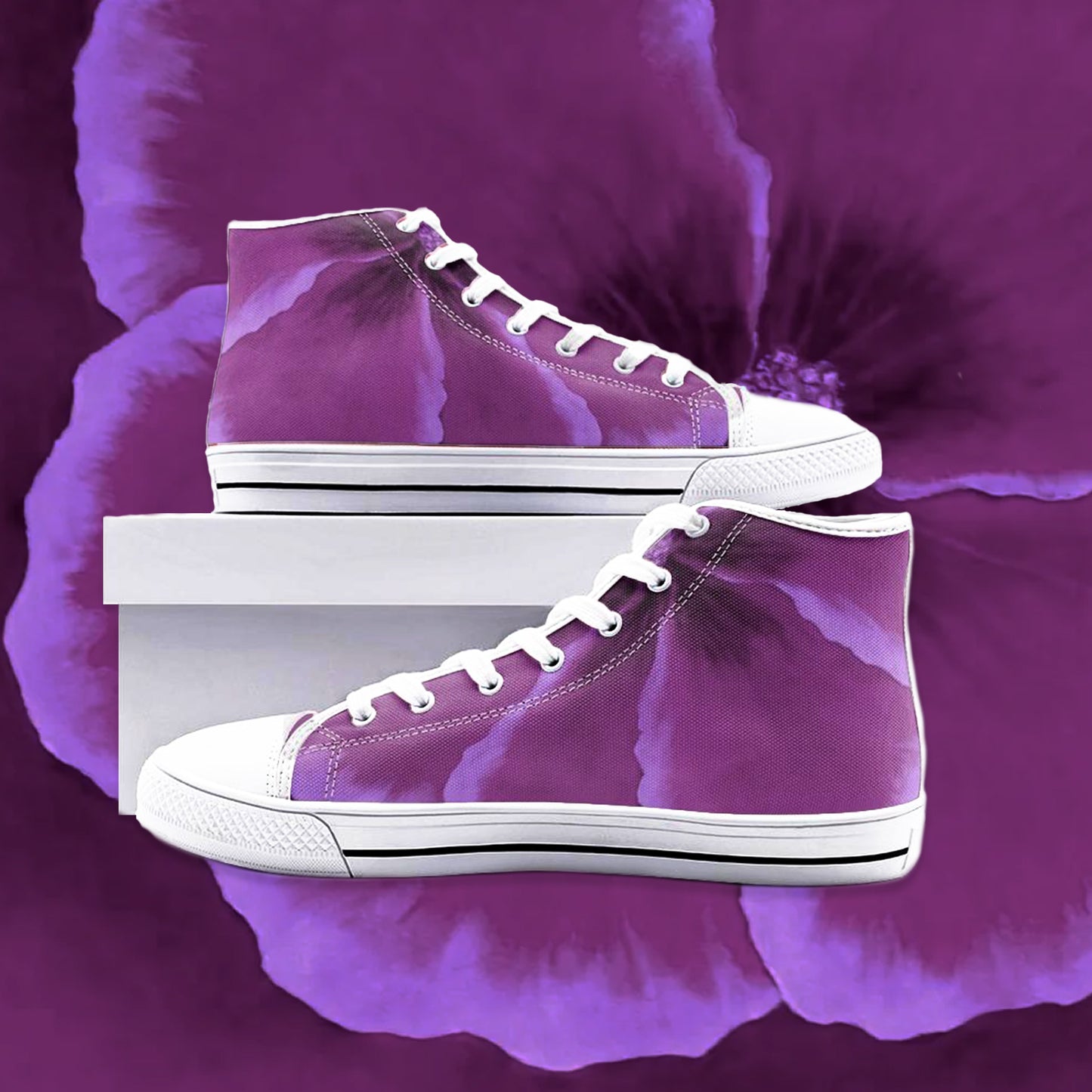 Fuchsia Hibiscus High-top Sneakers