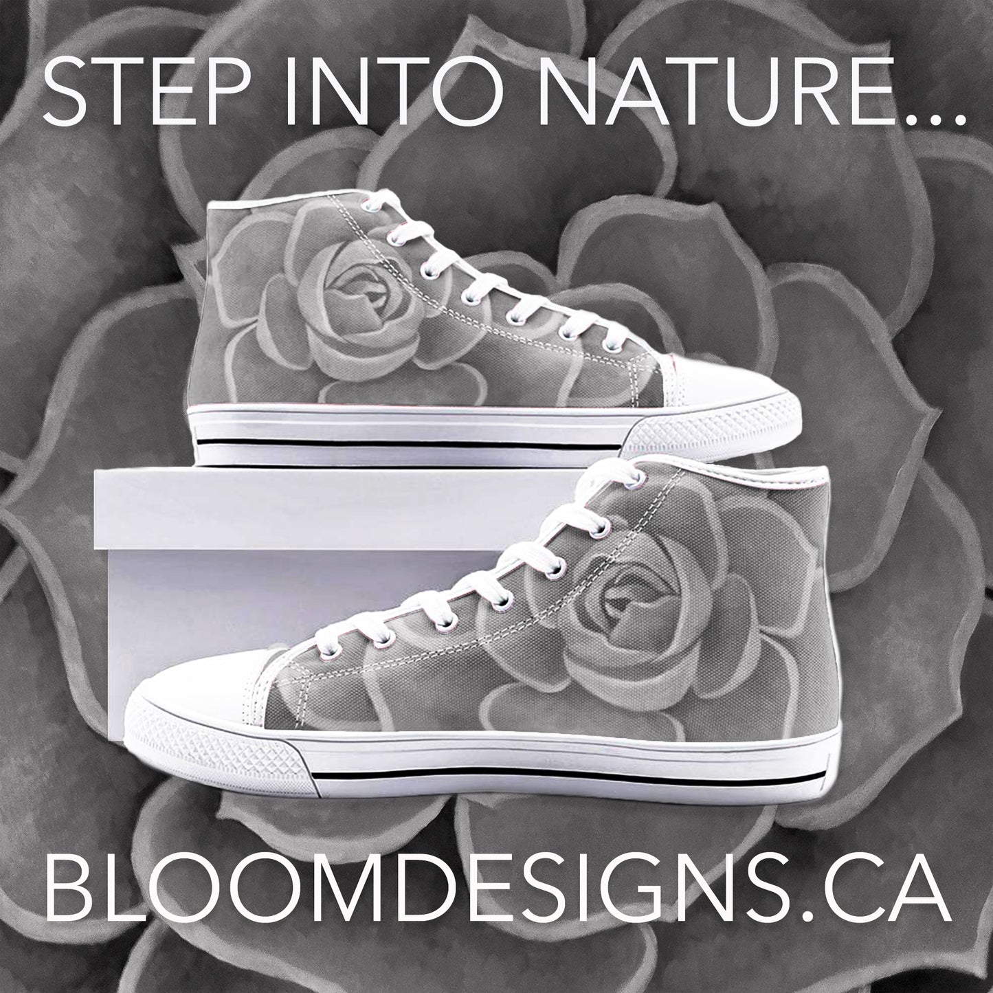 Grey succulent High-top Sneakers