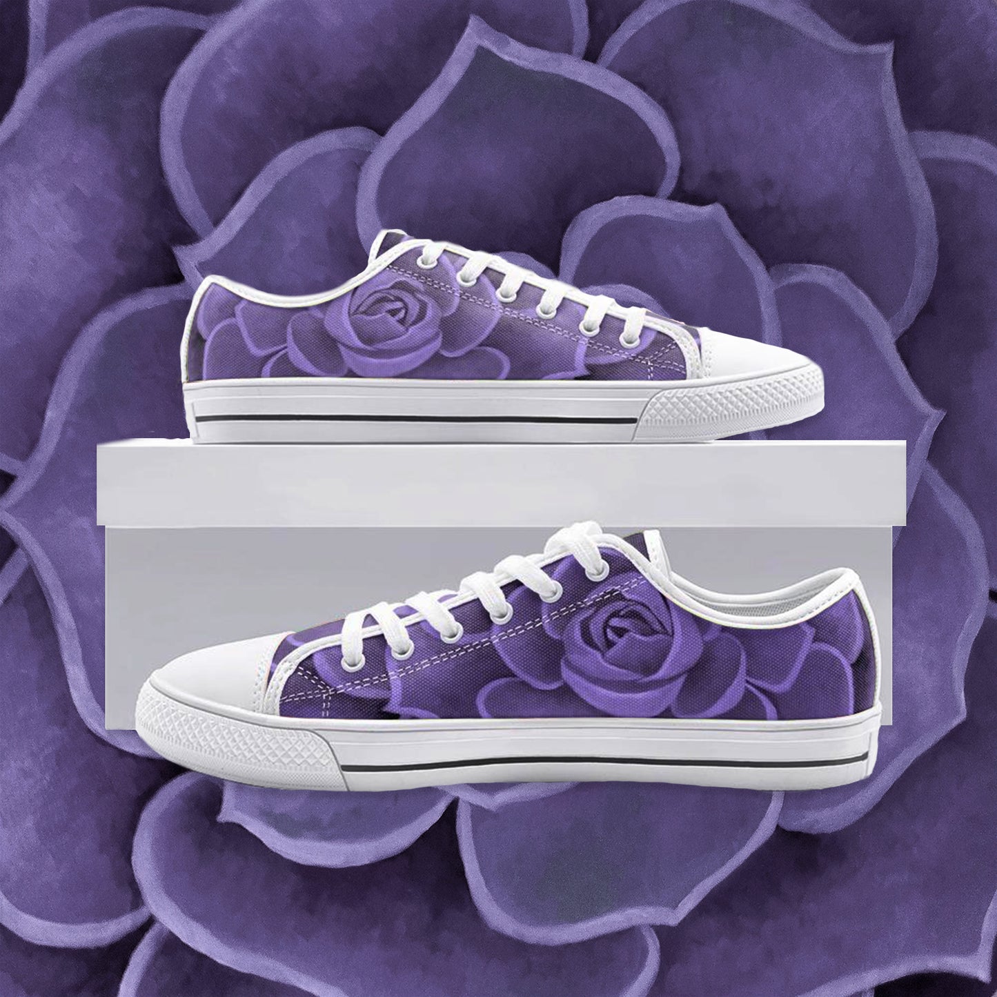 Purple Succulent Low-top Sneakers