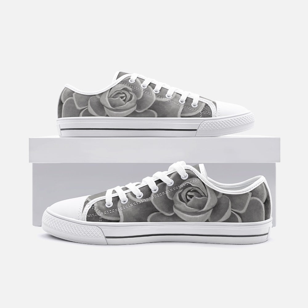 Grey Succulent Low-top Sneakers
