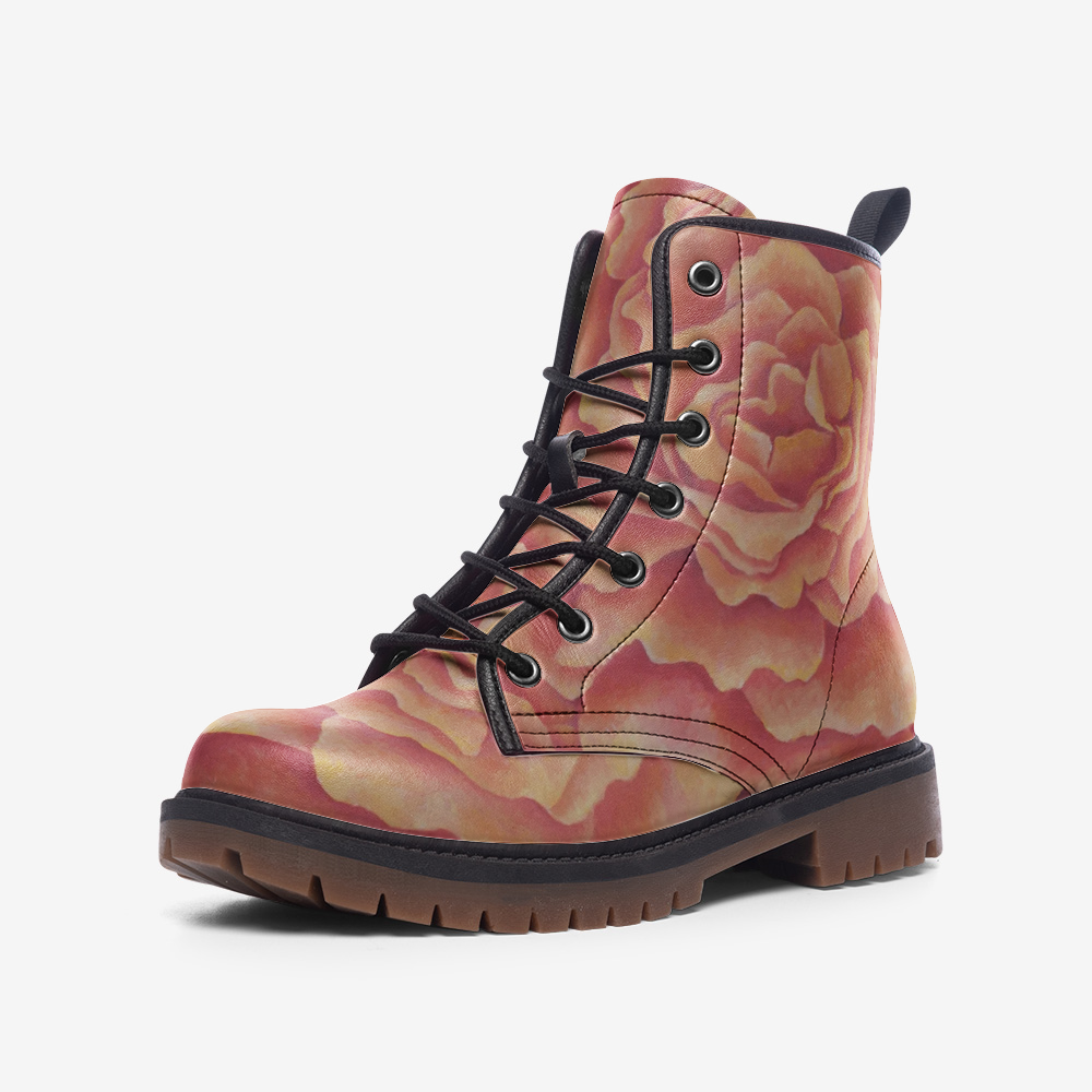 Tangerine Rose Combat Boots