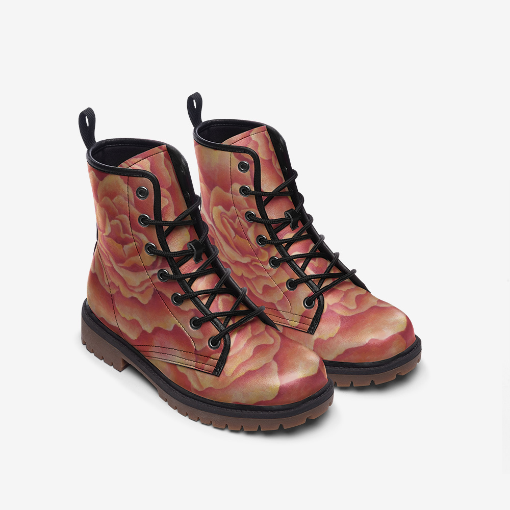 Tangerine Rose Combat Boots