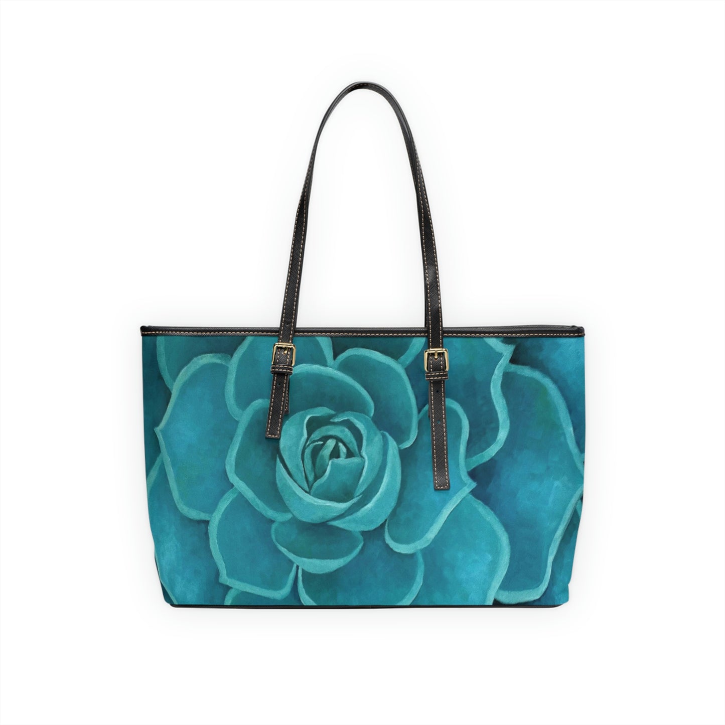 Teal Succulent Handbag