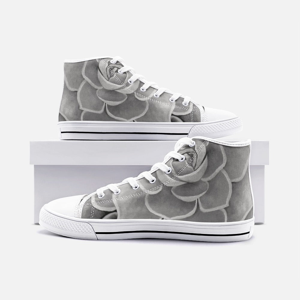 Grey succulent High-top Sneakers
