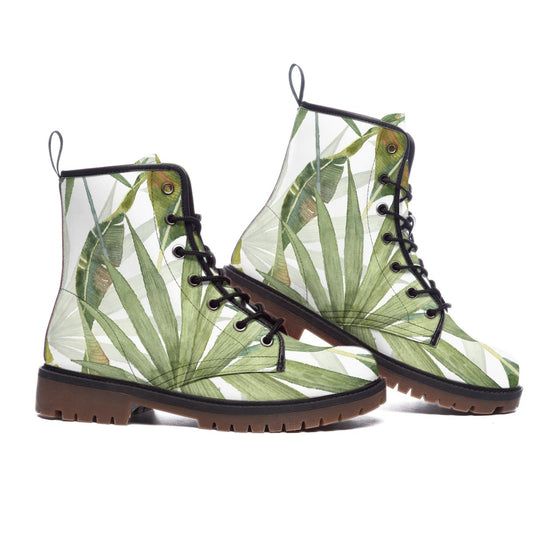 Palm Leaf Combat Boots