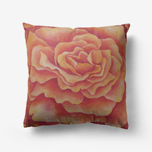 Load image into Gallery viewer, Tangerine Rose Throw Pillow