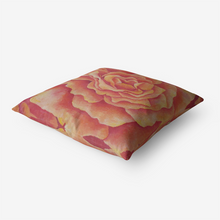 Load image into Gallery viewer, Tangerine Rose Throw Pillow
