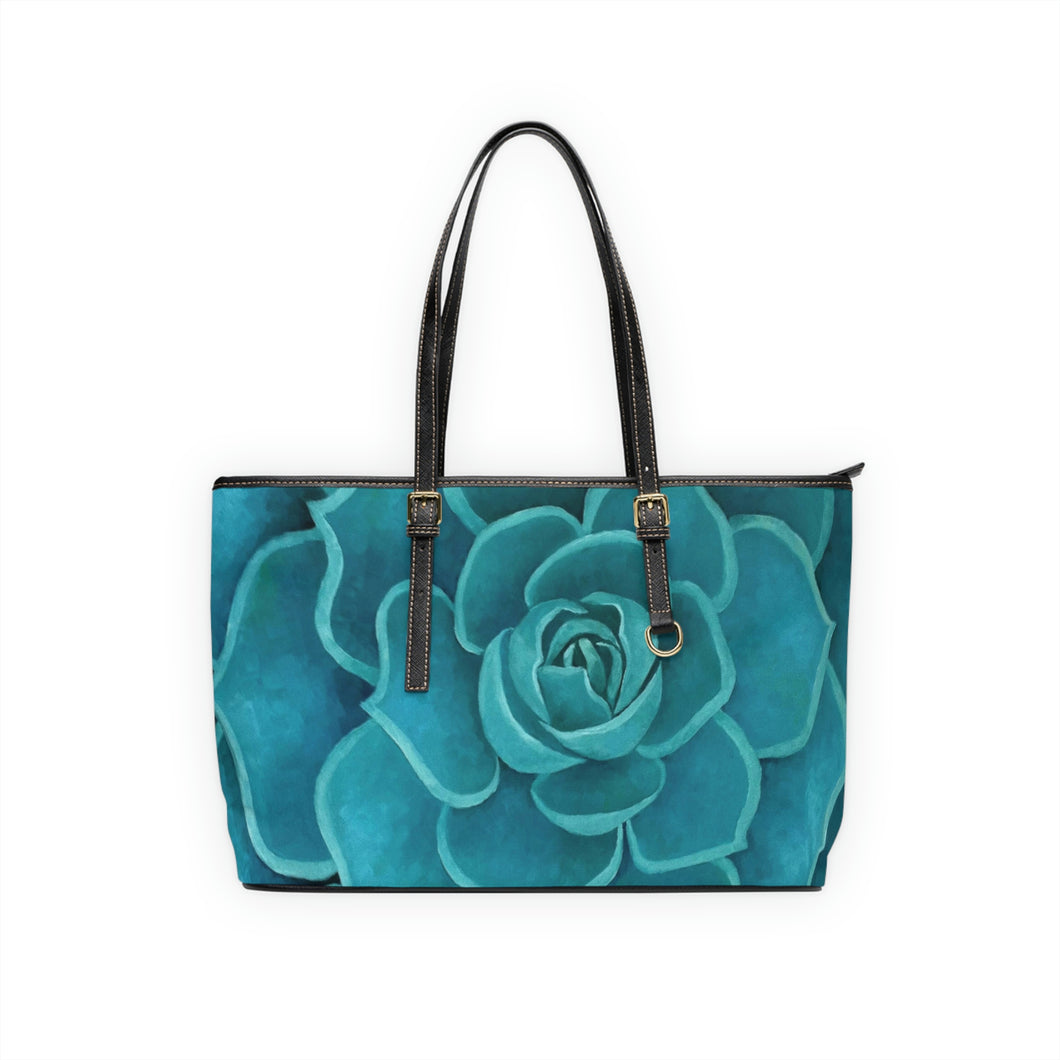 Teal Succulent Handbag