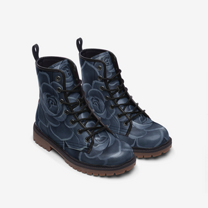 Cobalt Succulent Combat Boots