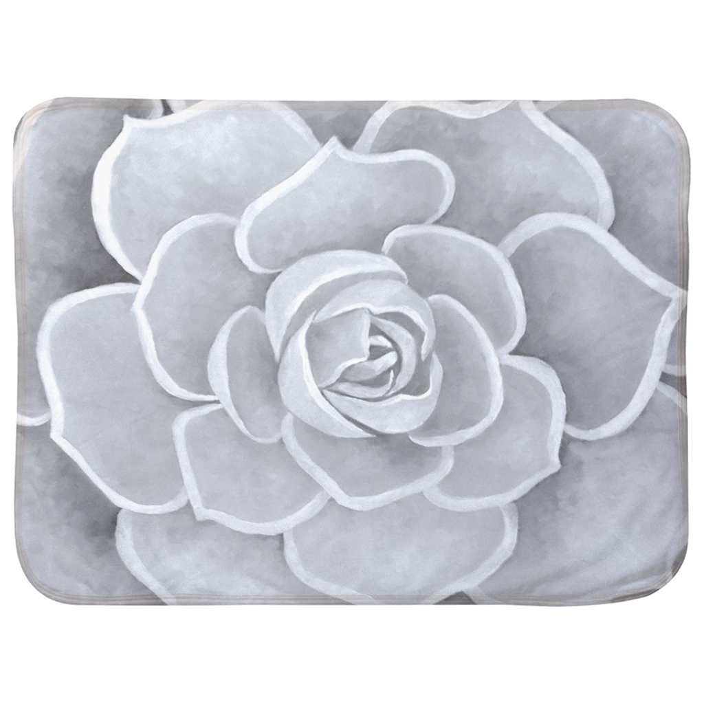 Light Grey Succulent Infant Sherpa Blanket