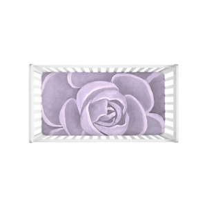 Lilac Succulent Crib Sheets