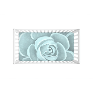 Seafoam Succulent Crib Sheets