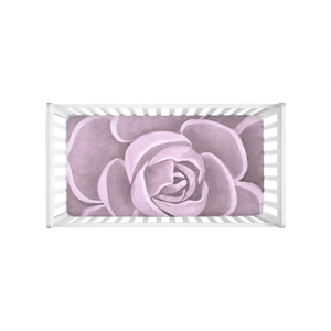 Light Pink Succulent Crib Sheets
