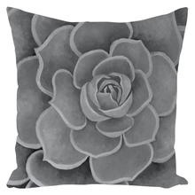 Load image into Gallery viewer, Grey Succulent Throw Pillows