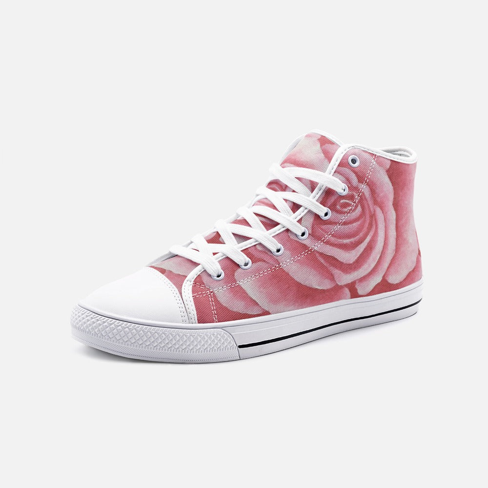 Coral Rose High Top Canvas Shoes