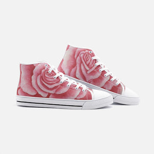 Coral Rose High Top Canvas Shoes