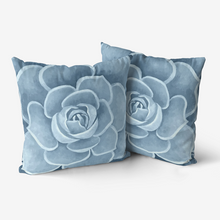 Load image into Gallery viewer, Powder Blue Succulent Throw Pillow