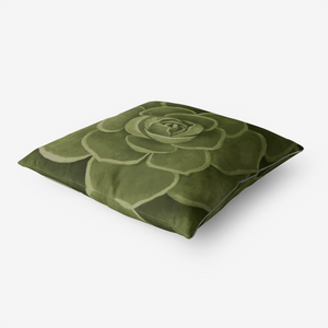 Olive Succulent Throw Pillow