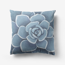 Load image into Gallery viewer, Dusty Blue Succulent Throw Pillow
