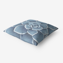 Load image into Gallery viewer, Dusty Blue Succulent Throw Pillow
