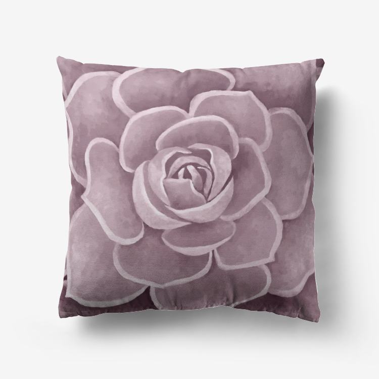 Light Pink Succulent Throw Pillow