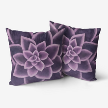 Load image into Gallery viewer, Plum Succulent Throw Pillow