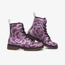 Load image into Gallery viewer, Lavender Succulent Combat Boots